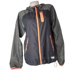 Under Armour Hooded Windbreaker Jacket Gray With Orange Details